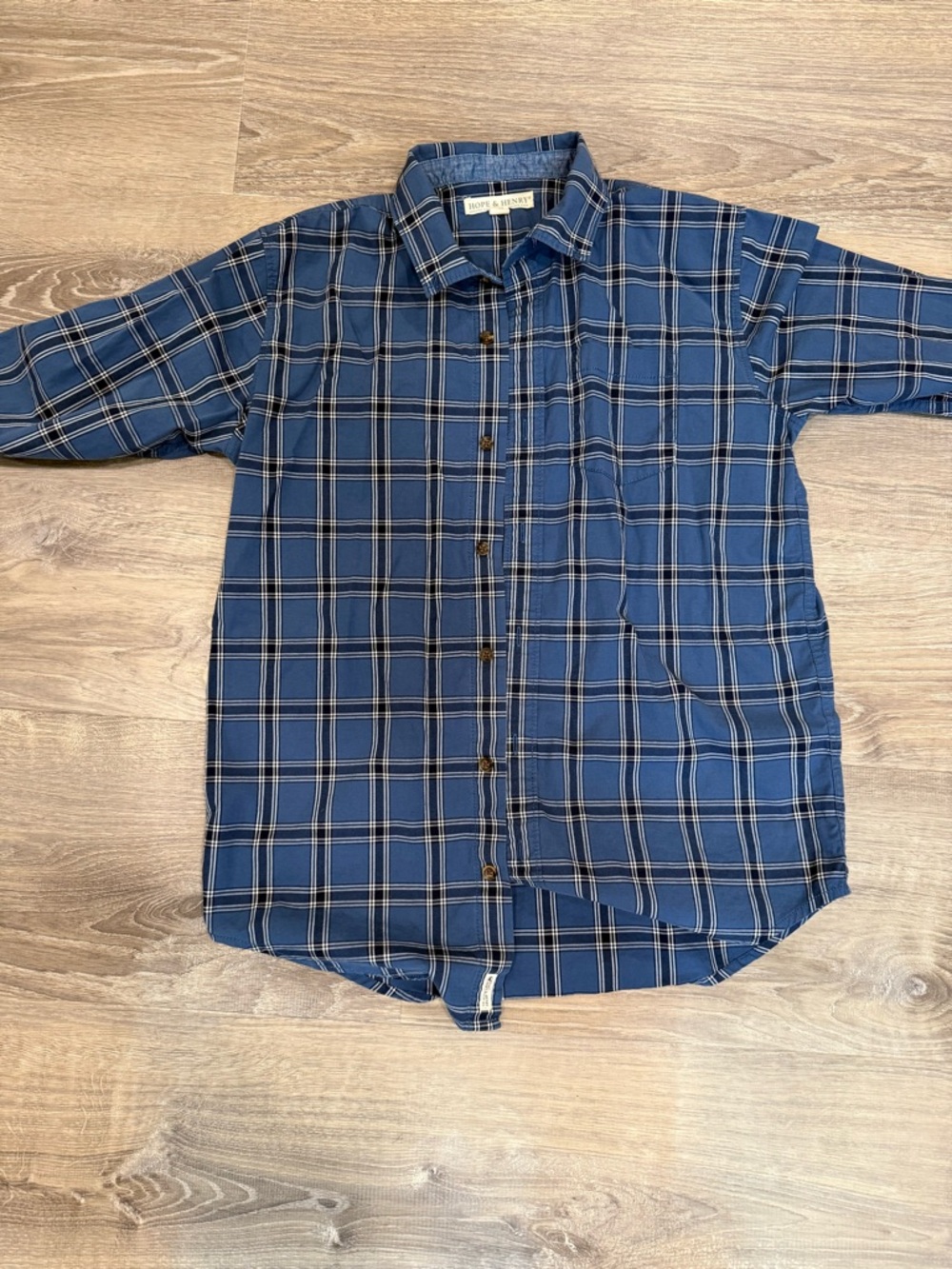 Boy's Blue Plaid Button-Up Shirt - Classic Casual Style